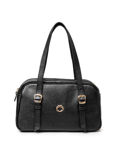 Bolsa Tiracolo Preta Couro - SAGIAN