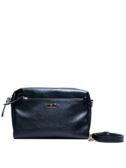Bolsa Tiracolo Preta Couro - SAGIAN