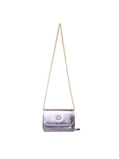 Bolsa Jana Night Prata Velha Couro Pequena - SAGIAN