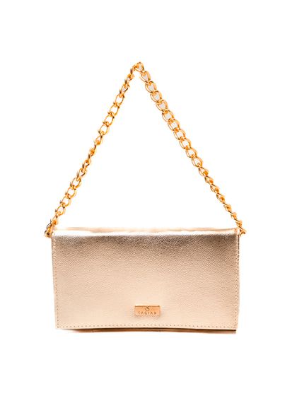 Bolsa Tiracolo Dourada Couro Pequena - SAGIAN