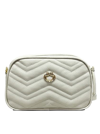 Bolsa Tiracolo Off White Couro Pequena - SAGIAN