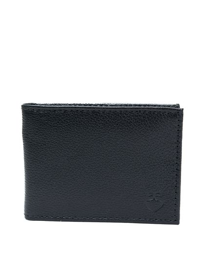 Carteira Masculina Preta em Couro - SAGIAN