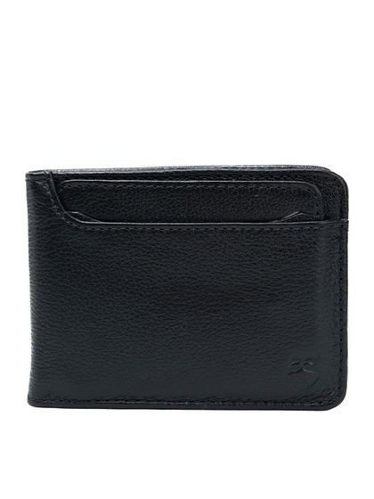 Carteira Masculina Preta em Couro - SAGIAN