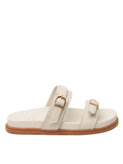 Sandália Papete Off White Manu Couro - SAGIAN