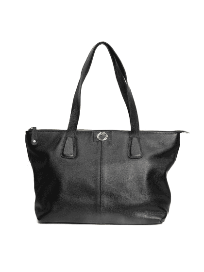 Bolsa Shopping Preta Couro Grande - SAGIAN