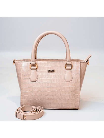 Bolsa Tote Croco Bege Couro - SAGIAN