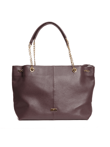 Bolsa Marrom Shopping Grande Couro - SAGIAN