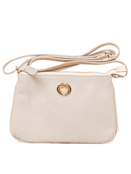 Bolsa Tiracolo Off White Couro - SAGIAN