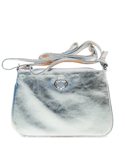 Bolsa Tiracolo Prata Couro - SAGIAN