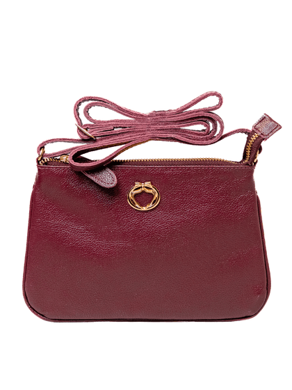 Bolsa Tiracolo Vinho Couro - SAGIAN