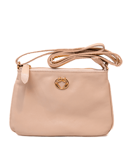 Bolsa Tiracolo Bege Couro - SAGIAN