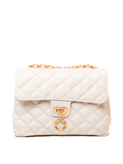 Bolsa Tiracolo Off White Couro Matelassê Média Tat... - SAGIAN
