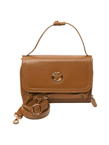 Bolsa Caramelo Tiracolo Couro Jana Pequena - SAGIAN