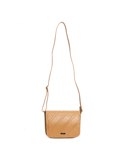 Bolsa Tiracolo Mel Em Couro Pequena - SAGIAN