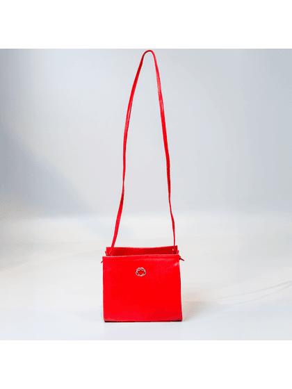 Bolsa Tiracolo Vermelho Em Couro - SAGIAN
