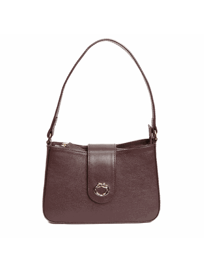 Bolsa Tiracolo Marrom em Couro Pequena Mari - SAGIAN