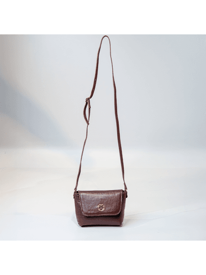 Bolsa Tiracolo Marrom Em Couro Pequena Alice - SAGIAN