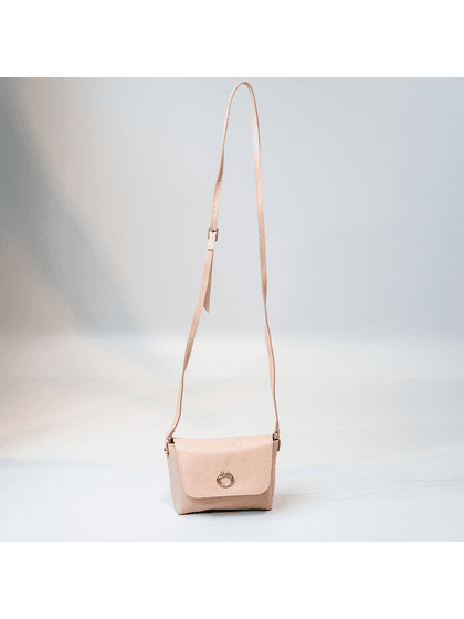 Bolsa Tiracolo Bege Em Couro Pequena - SAGIAN