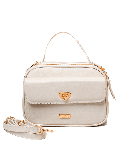 Bolsa Tiracolo Off White Couro Mikaele - SAGIAN
