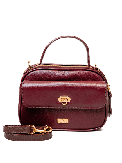 Bolsa Tiracolo Vinho Couro Mikaele - SAGIAN