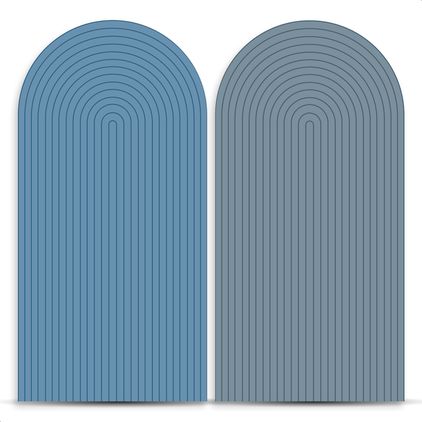Capa Painel Romano Sublimado Tema Ripado Cor Azul/Cinza 41