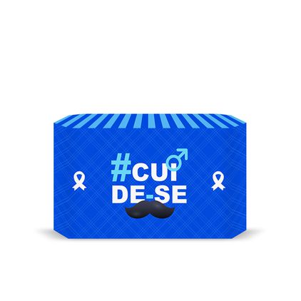 Capa Decorativa para 2 Mesas Quadrada Sublimada Tema Novembro azul 5114