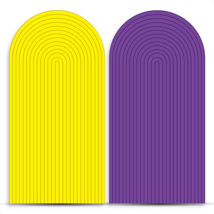 Capa Painel Romano Sublimado Tema Ripado Cor Amarelo/Roxo 53