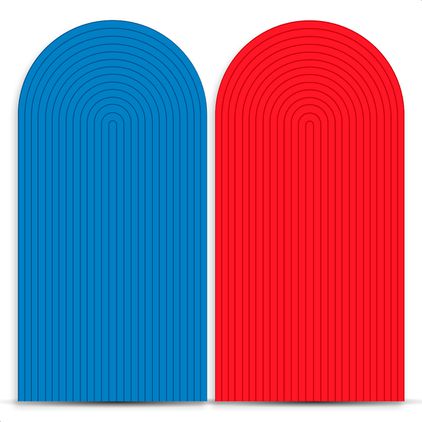 Capa Painel Romano Sublimado Tema Ripado Cor Azul/Vermelho 57