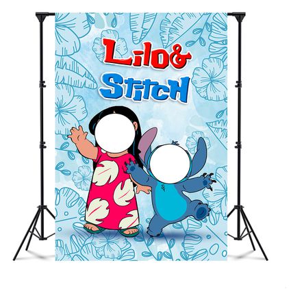 Capa Painel Interativo Para Fotos Vazado Tema Lilo & Stitch 7043