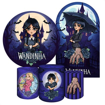 Kit 4 Capas + Romano Tema Wandinha 7096