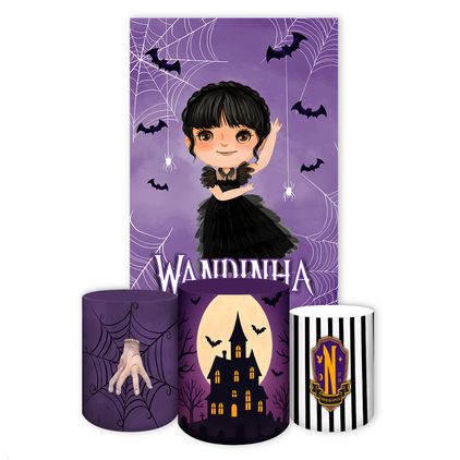 Retangular + Trio Capas Cilindros Tema Wandinha 7097