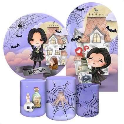 Kit 4 Capas + Romano Tema Wandinha 7098