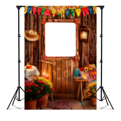 Capa Painel Interativo Para Fotos Vazado Tema Festa Junina 70