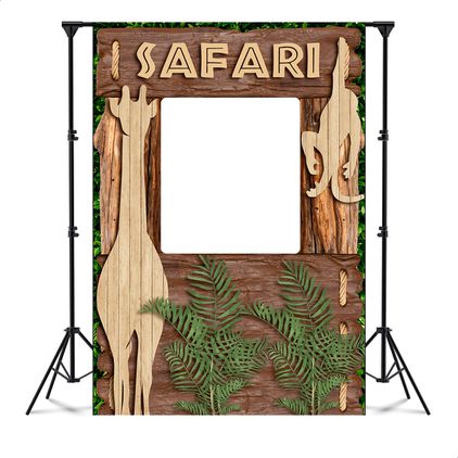 Capa Painel Interativo Para Fotos Vazado Tema Safari 86
