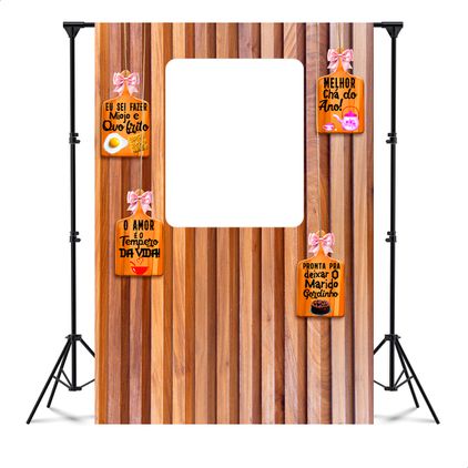 Capa Painel Interativo Para Fotos Vazado Tema Chá de Cozinha 97