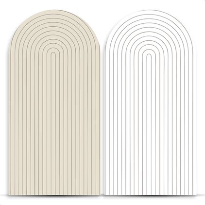 Capa Painel Romano Sublimado Tema Ripado Branco/Bege 4141