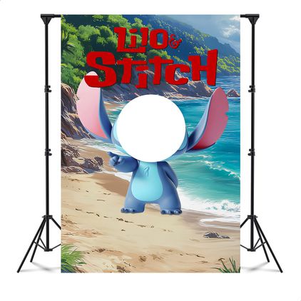 Capa Painel Interativo Para Fotos Vazado Tema Lilo e Stitch 5095
