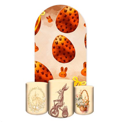 Capa Painel Romano Veste fácil + 3 Capas Cilindros Tema Pascoa