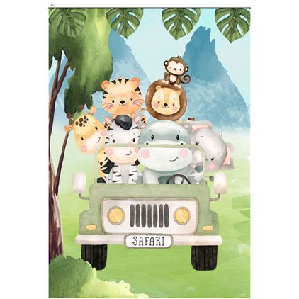Capa Painel Retangular Sublimado Tema Safari 512