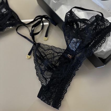 Conjunto lingerie Yasmin renda preto - TRITUÊ