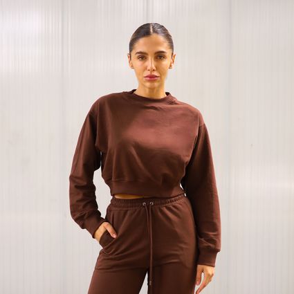 Blusa Carmel moletinho marrom café Trituê - TRITUÊ