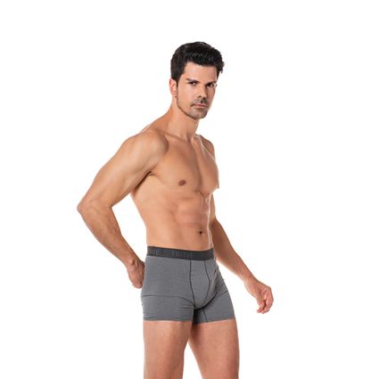 Cueca Boxer Cinza Mescla Microfibra - TRITUÊ