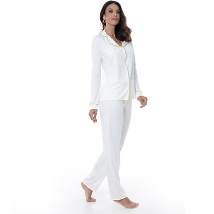 Pijama Homewear Colors Calça e Camisa Off/Lima - TRITUÊ