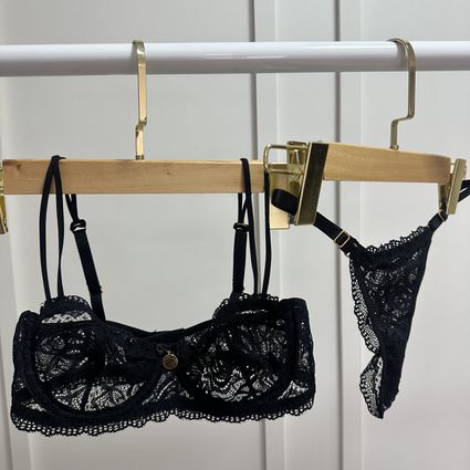 Conjunto lingerie Kate renda preto Trituê - TRITUÊ