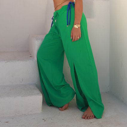 Pantalona linho verde bottega - TRITUÊ