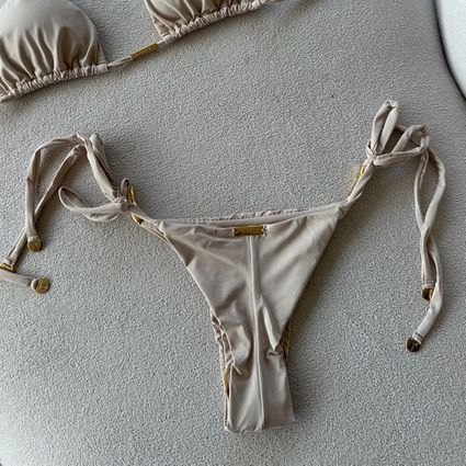 Calcinha Nina biquíni fio duplo nude Trituê - TRITUÊ