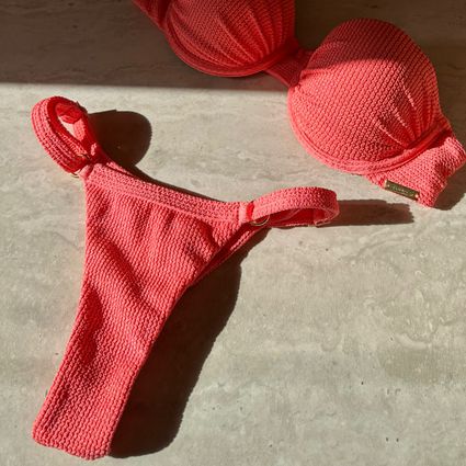 Calcinha Atenas avulsa fio duplo textura peach blu... - TRITUÊ