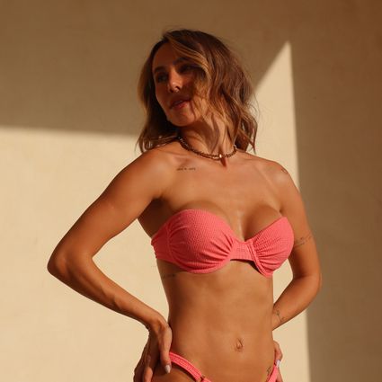 Top balconet Serena textura peach blush Trituê - TRITUÊ