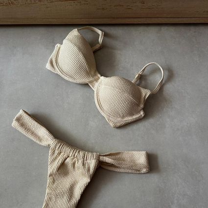 Top Luna balconet textura baunilha conforto Trituê... - TRITUÊ