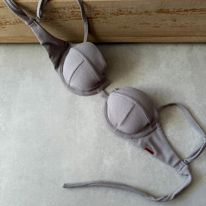 Top Biquíni Arizona Balconet Avulso Meia Taça Text... - TRITUÊ